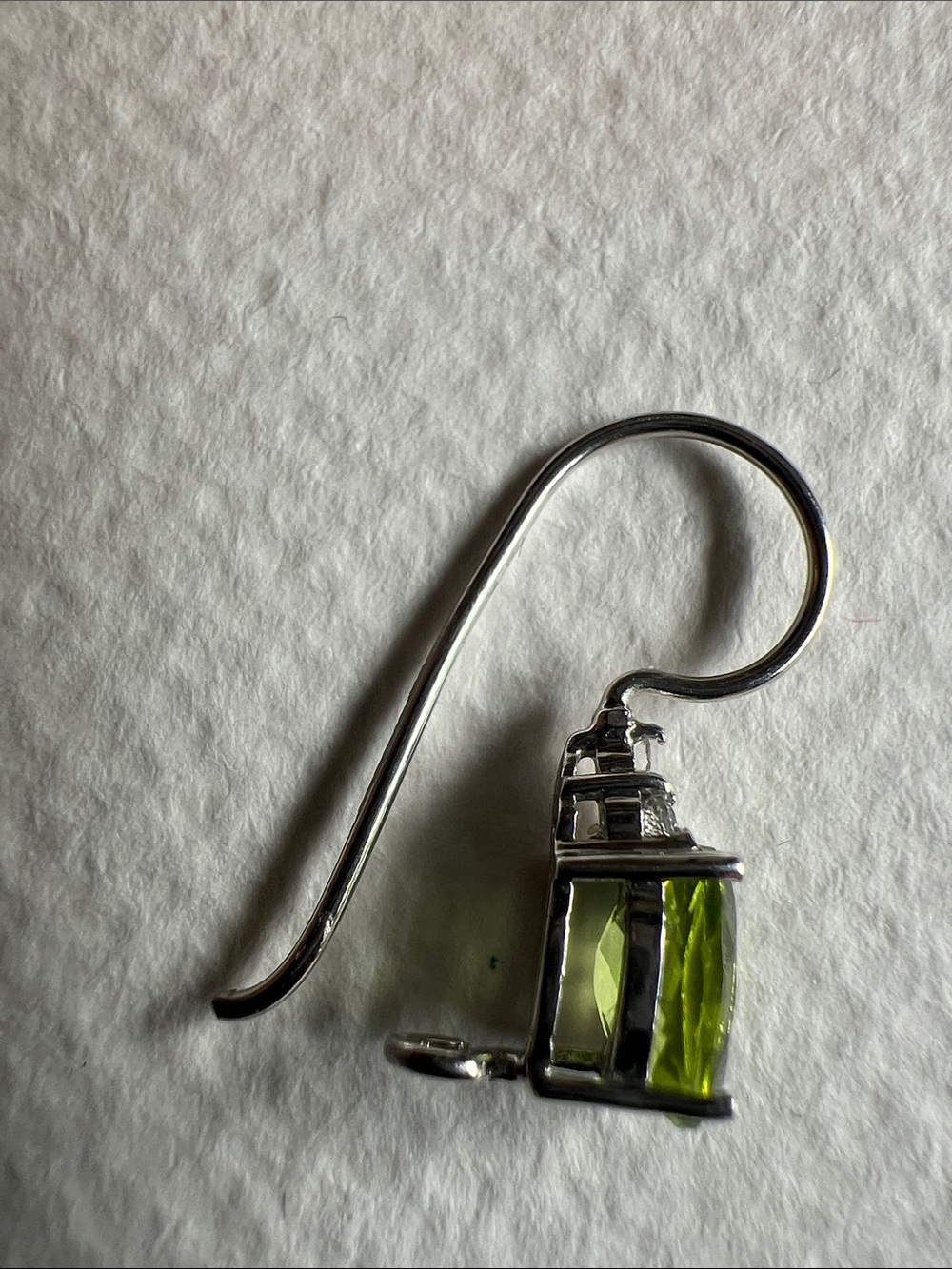 Green Peridot Oval Drop Earrings - Sterling Silver - Picture 2 of 3
